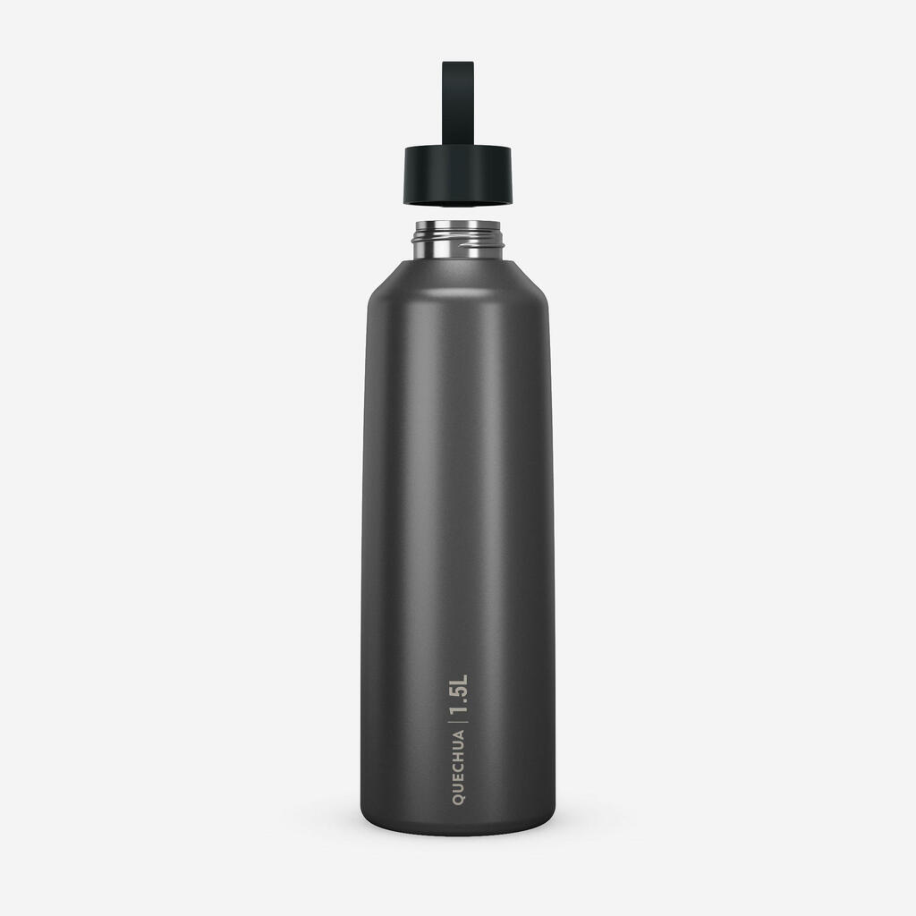 Gourde 100 inox 1,5l avec bouchon à vis pour la randonnée gris