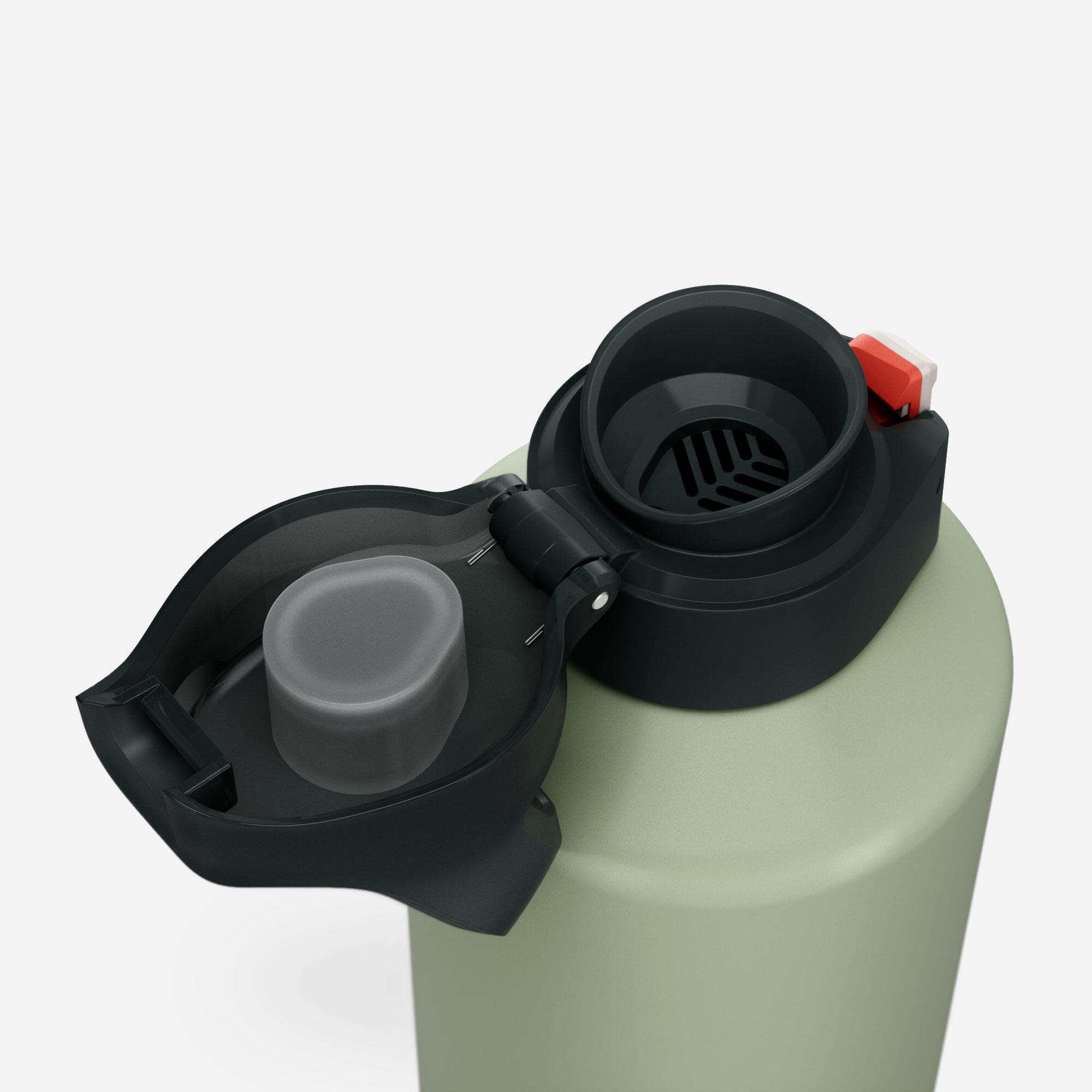 1.5L aluminium flask with quick-open cap for hiking - Khaki 8/12