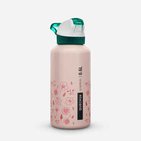 0.6L aluminium flask with instant-open cap and pipette for hiking