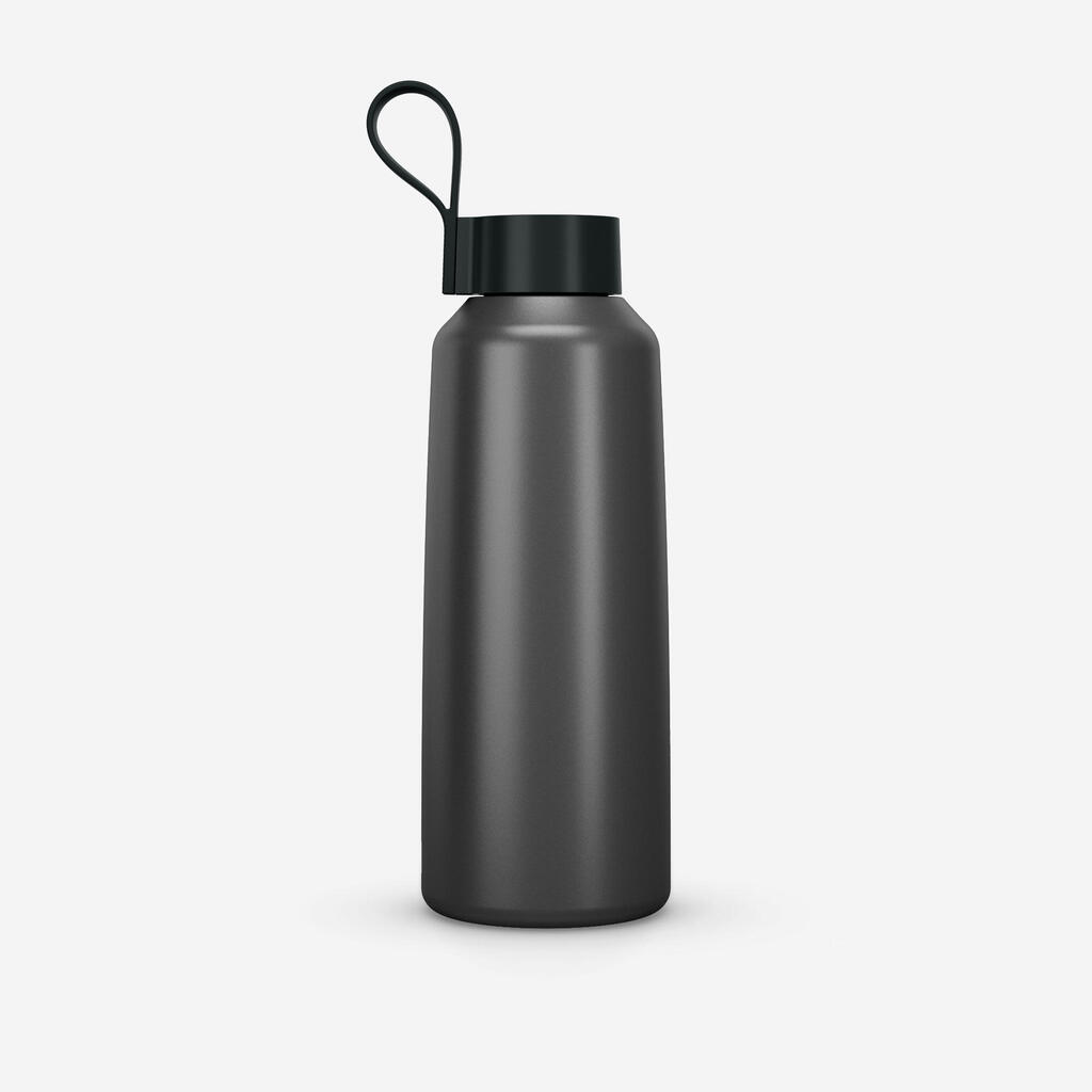 1 L stainless steel water flask 100 with screw cap for hiking - Flower Yellow