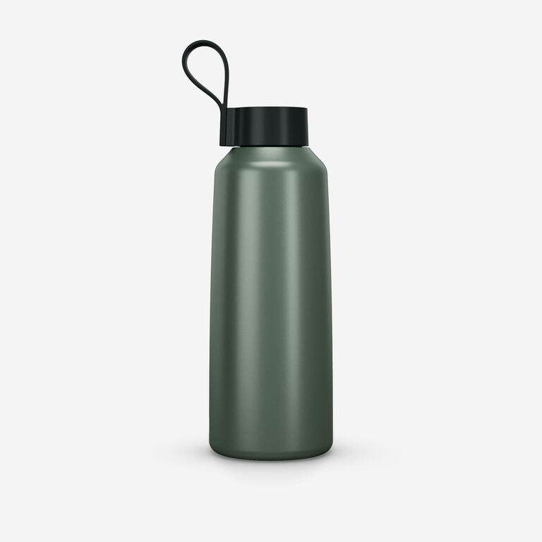 Stainless Steel Flask with Screw Cap for Hiking 100 1 L - Green