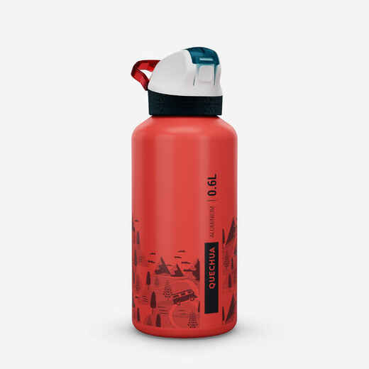 
      Kids 0.6 L aluminium flask with instant-open cap and pipette for hiking
  