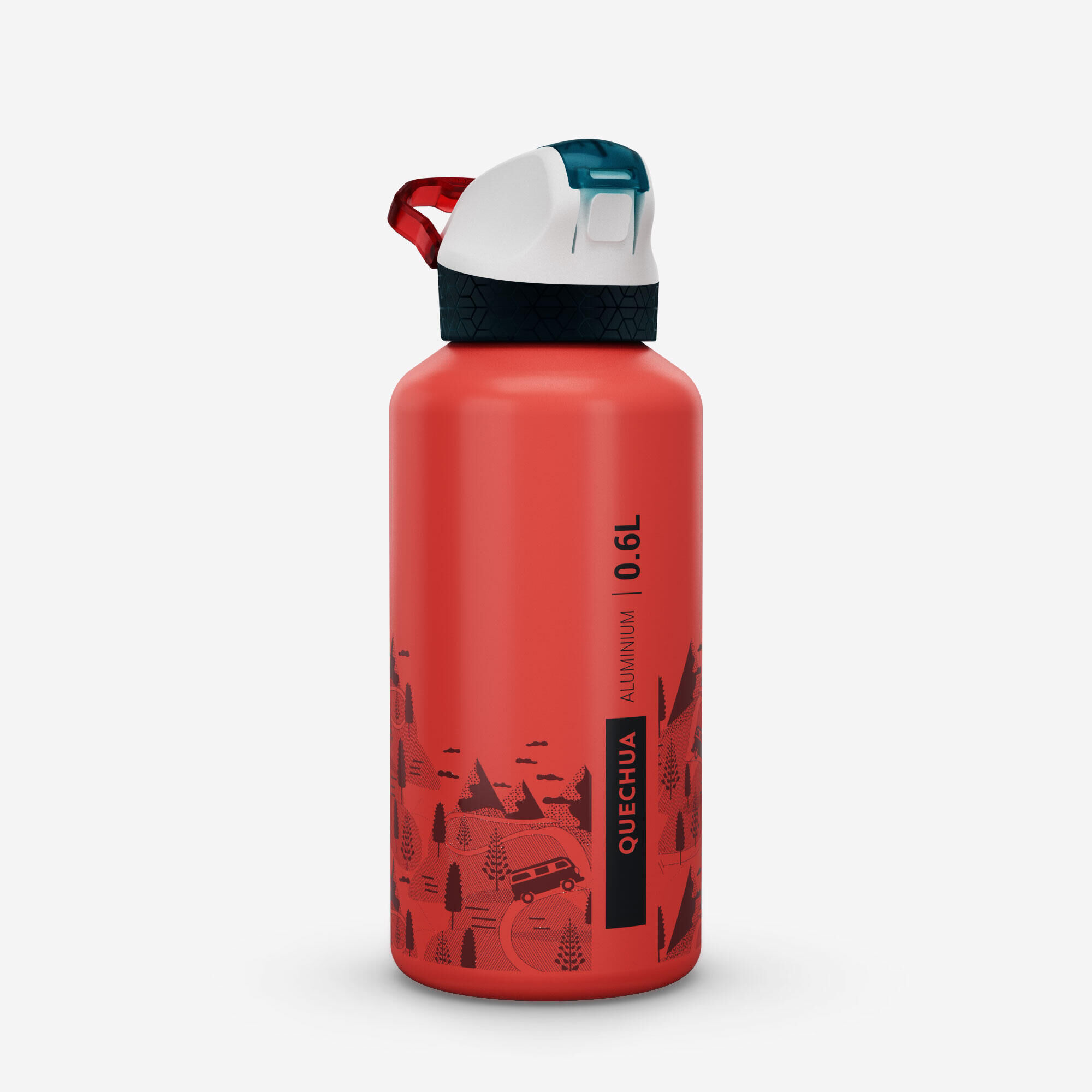 QUECHUA 0.6 L Aluminium flask with quick opening cap and pipette for hiking