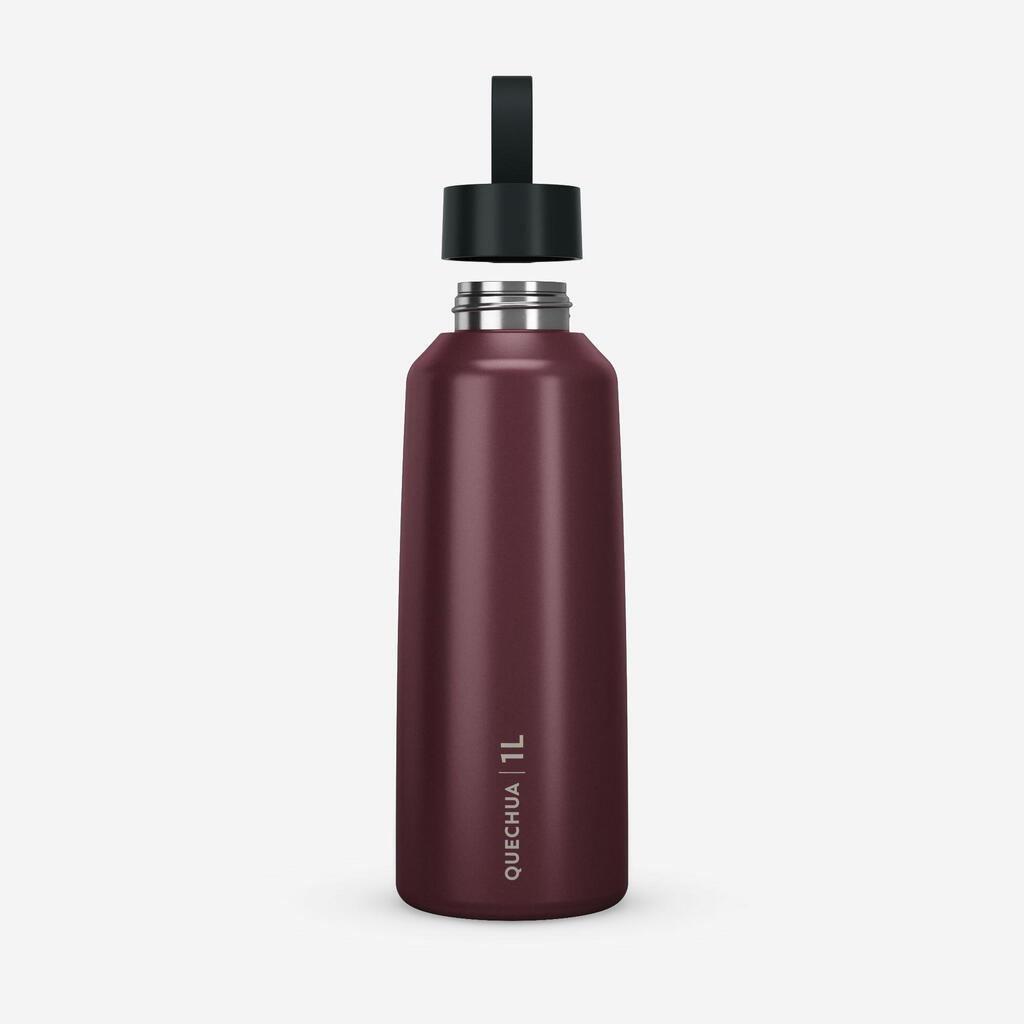 Gourde 100 inox 1l avec bouchon à vis pour la randonnée - Vert