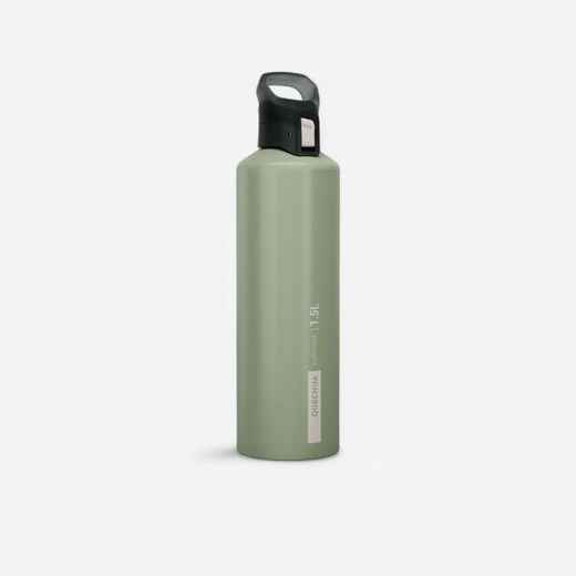 
      1.5L aluminium flask with quick-open cap for hiking - Khaki
  