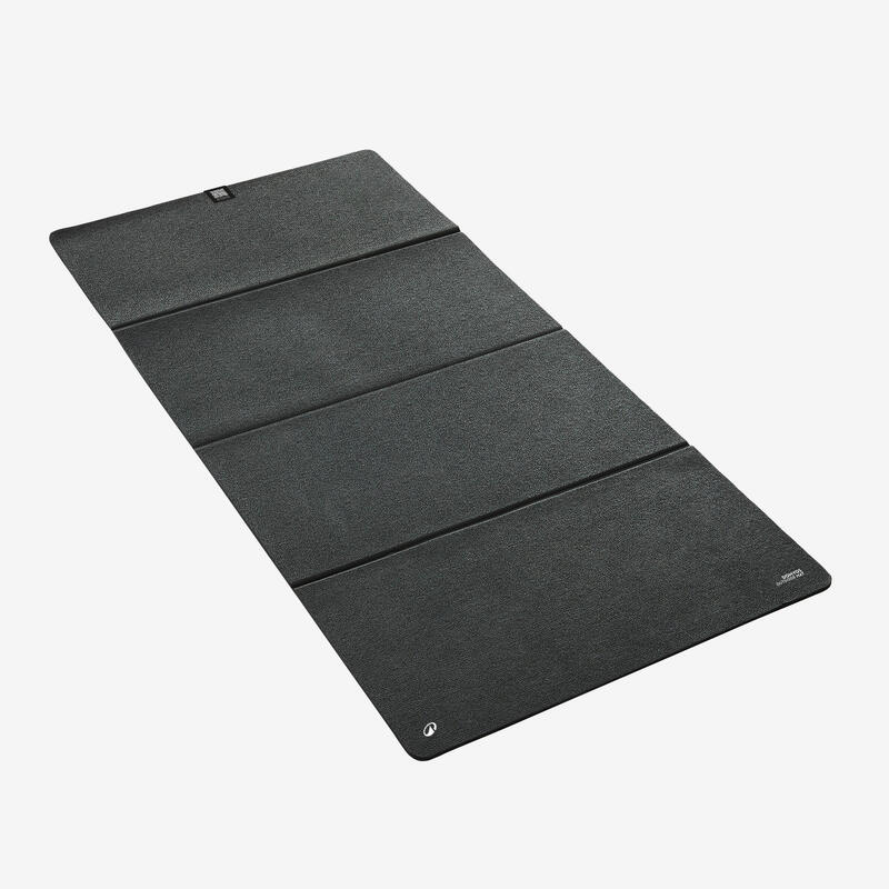 Tapis de fitness pliable résistant intérieur et extérieur épaisseur 8 mm, noir
