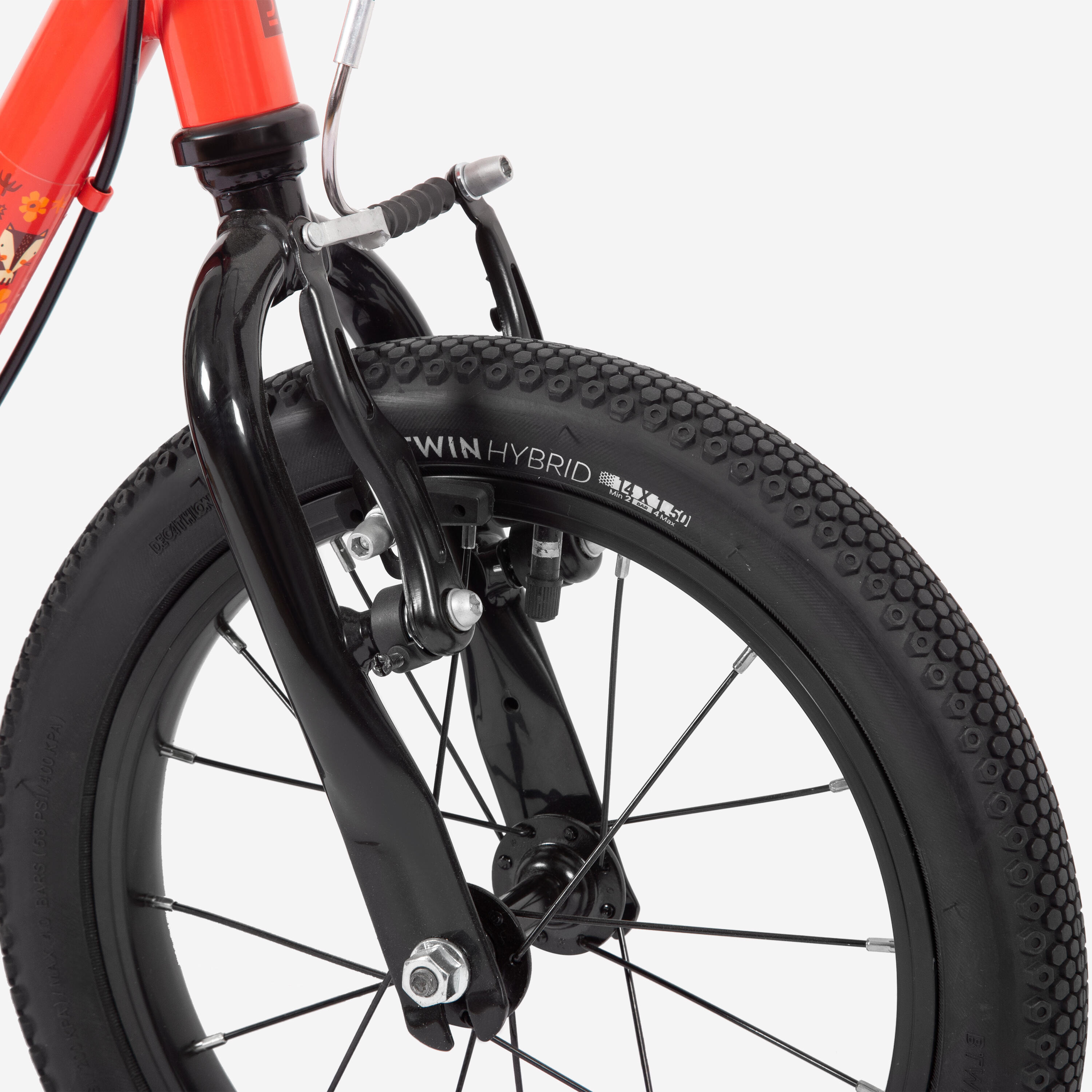 14” 兒童單車500 (包括輔助輪&車鈴) - 紅色(適合高度90cm - 110cm)