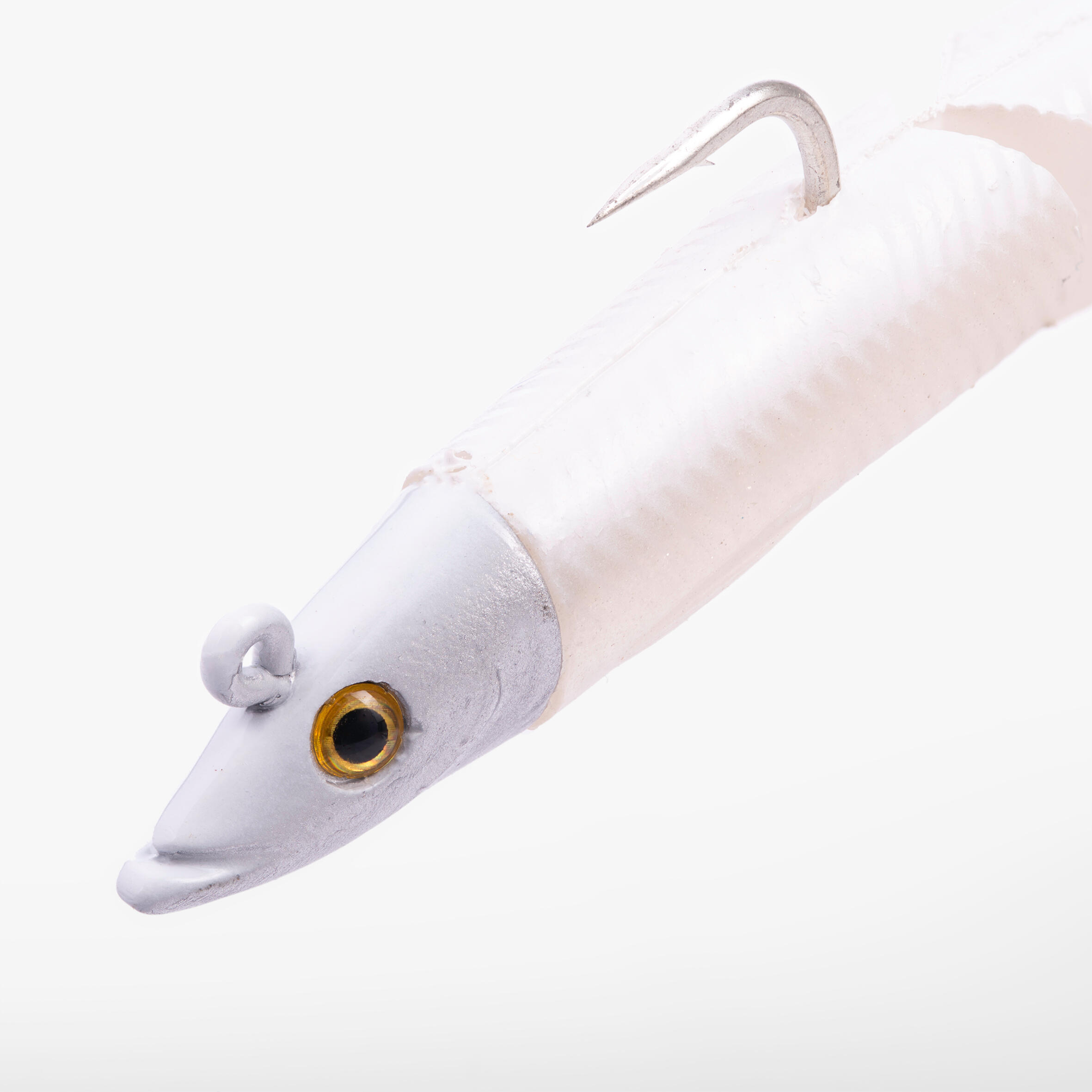 COMBO leurres souples slug lançon SLUGEELO 130 10gr Doré/Blanc 3/15