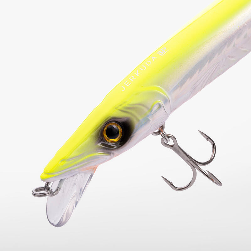 Jerkbait pêche au leurre en mer JERKUDA 170SP Blanc fluo