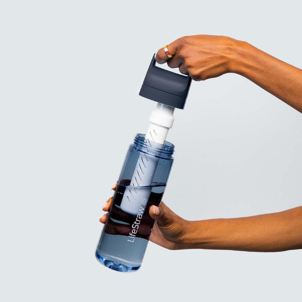 Gertuvė su šiaudeliu ir filtru „Lifestraw GO“, 0,65 l, mėlyna