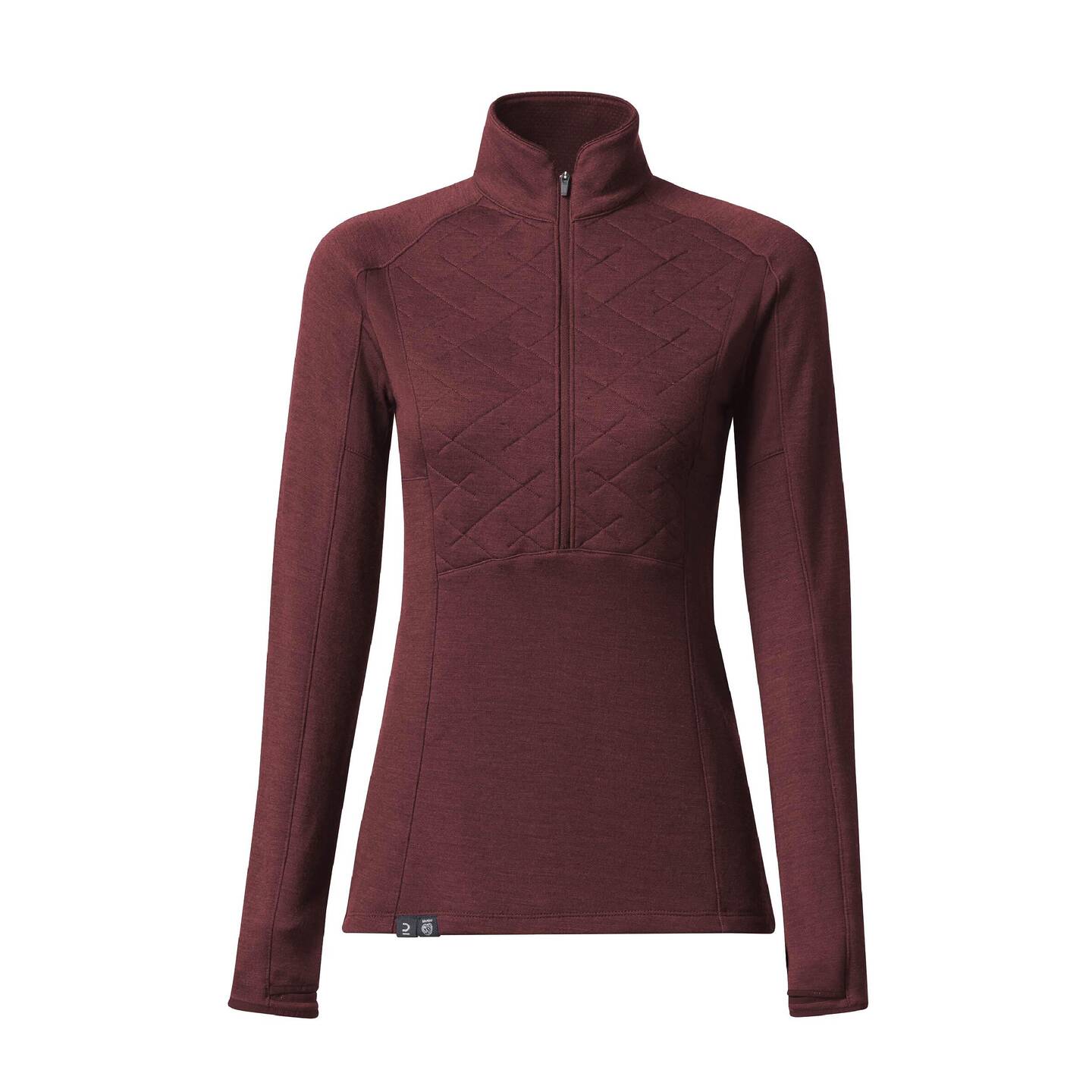 FORCLAZ Merinoshirt Damen langarm Trekking – MT900_weinrot