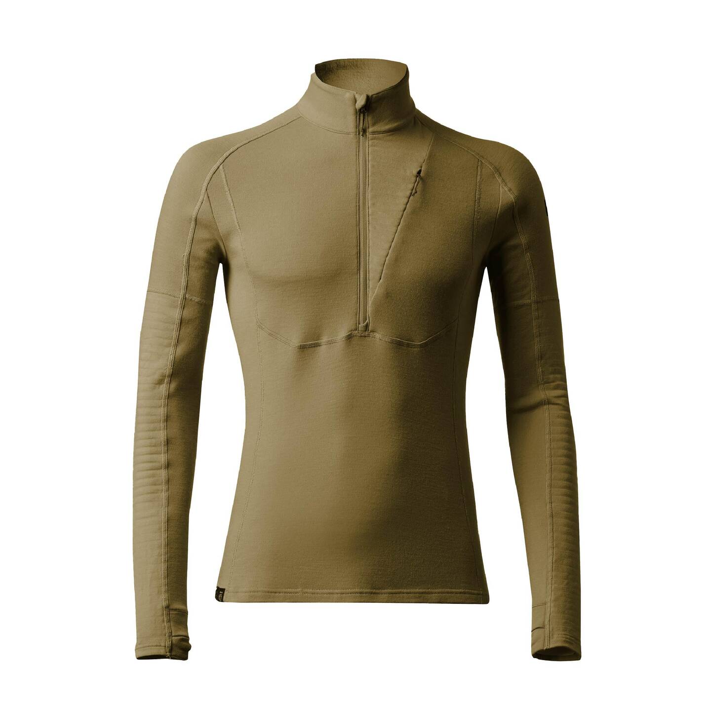 FORCLAZ Merinoshirt Herren langarm Trekking - MT900_Goldolivgrün