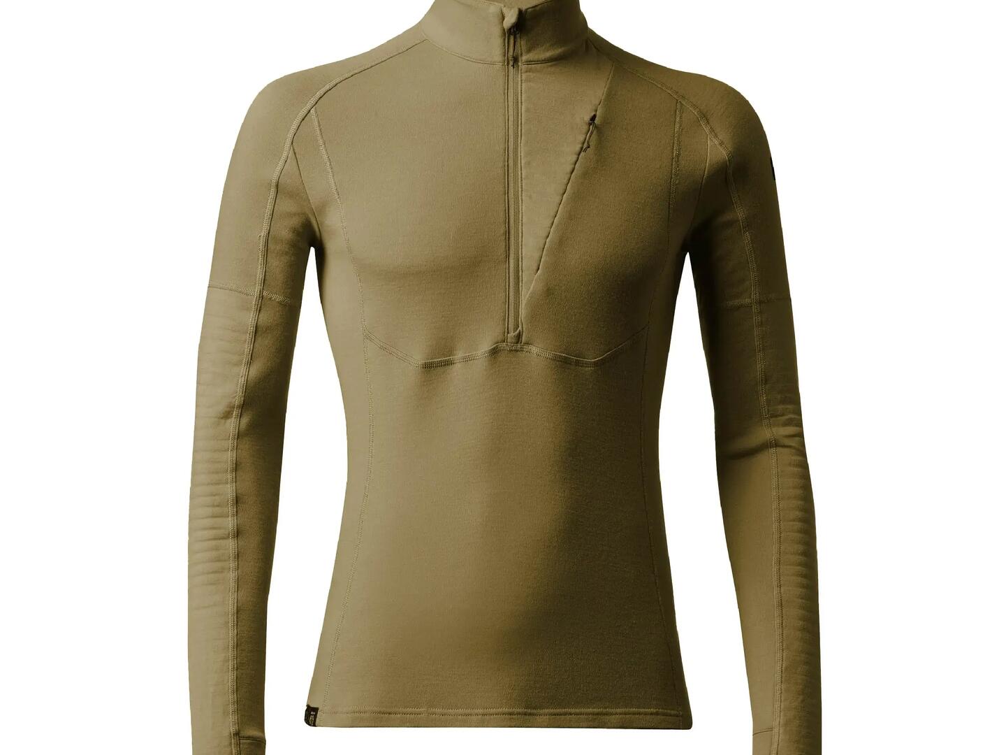 FORCLAZ Merinoshirt Herren langarm Trekking - MT900 Olivgrün