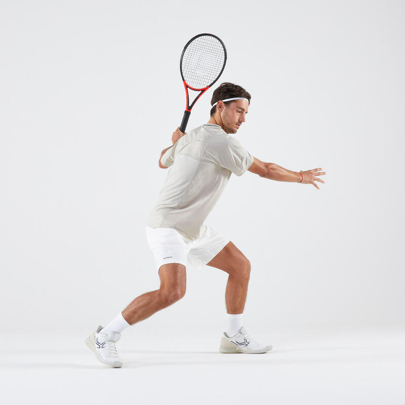 Short de tennis Homme respirant - Artengo Dry Blanc