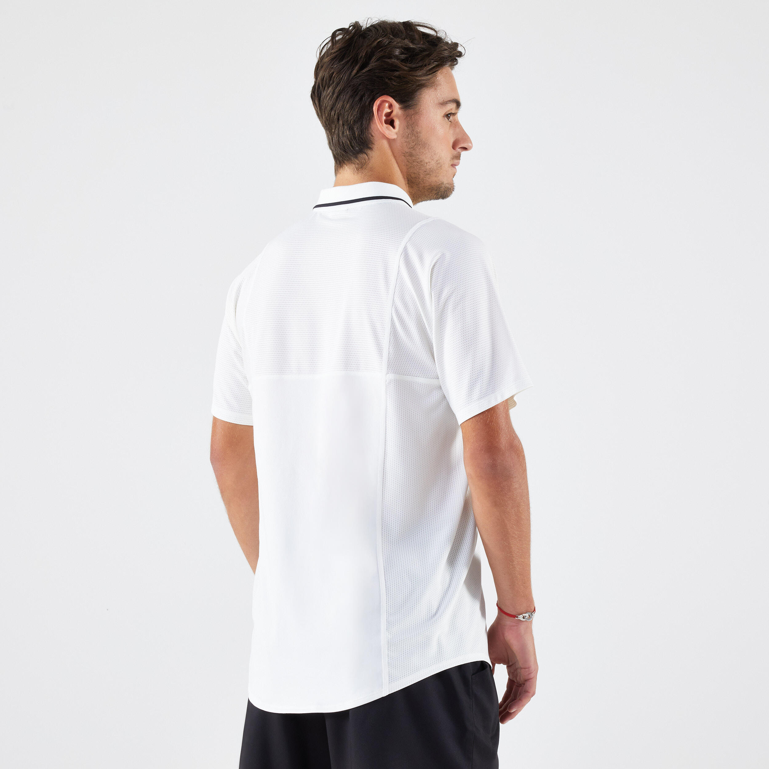 Men's Short-Sleeved Tennis Polo Shirt Dry - White 2/6