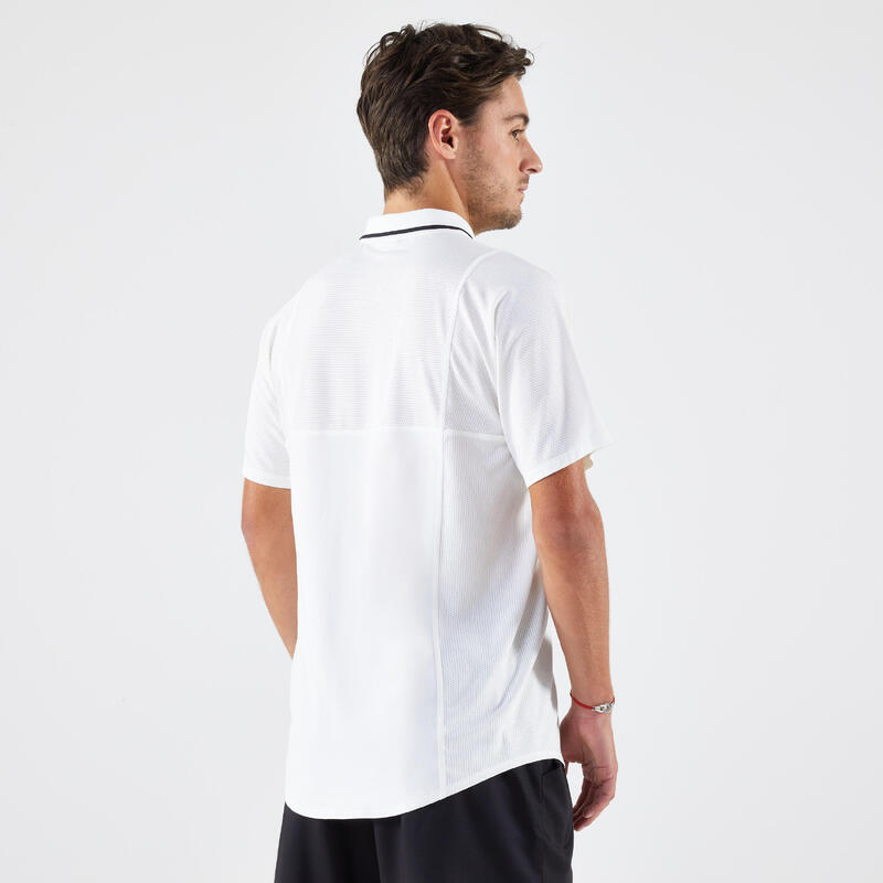 Erkek Kısa Kollu Polo Tenis Tişörtü - Beyaz - Artengo DRY