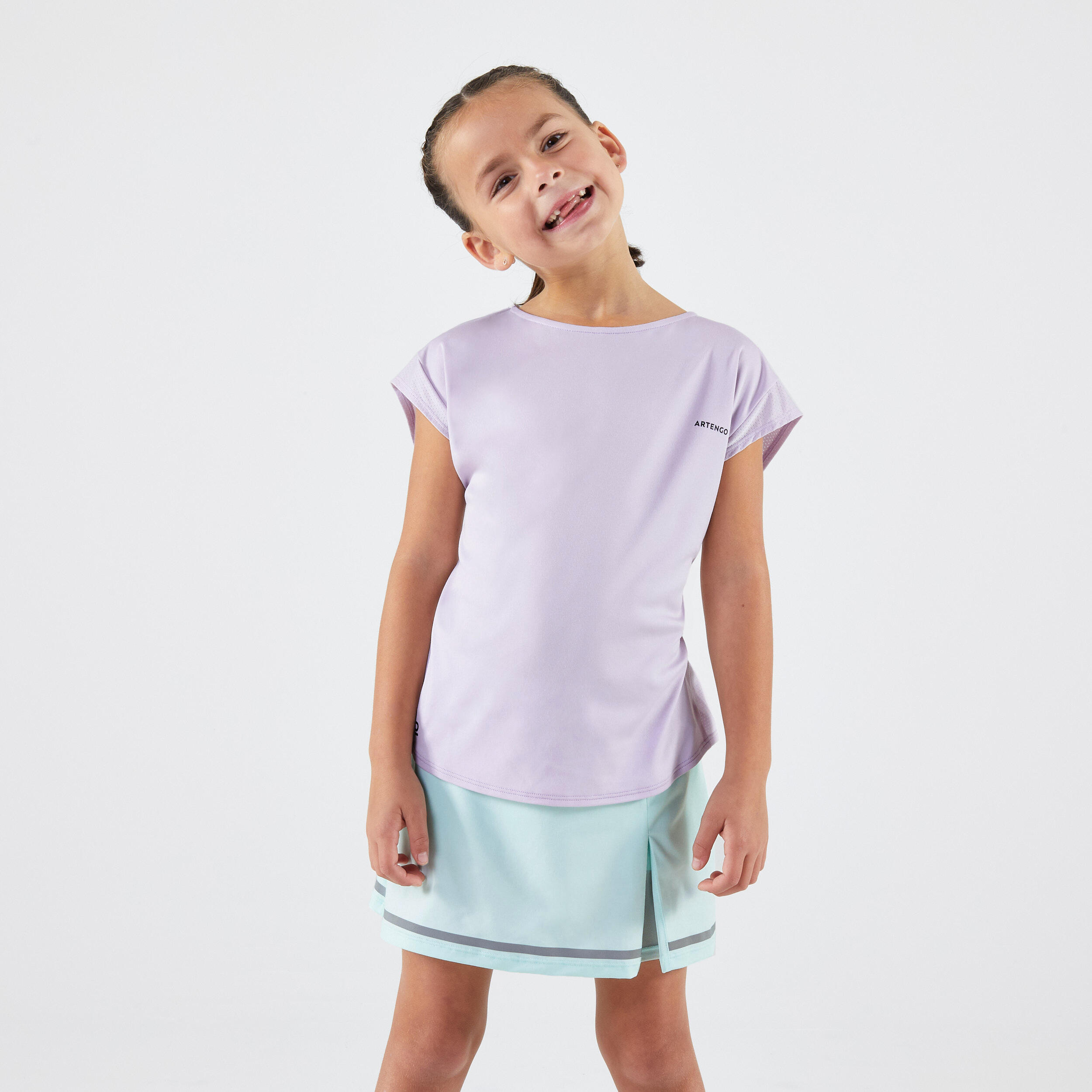 ARTENGO Girls' Tennis T-Shirt TTS Soft - Mauve