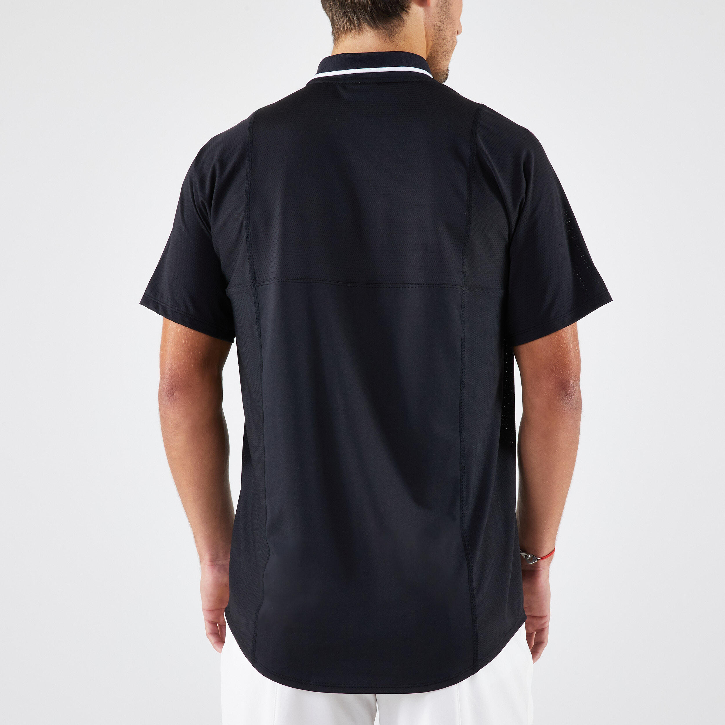 Men's Short-Sleeved Tennis Polo Shirt Dry - Black 2/6