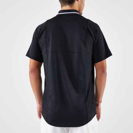 Vyriški trumparankoviai teniso polo marškinėliai „Dry“, juodi