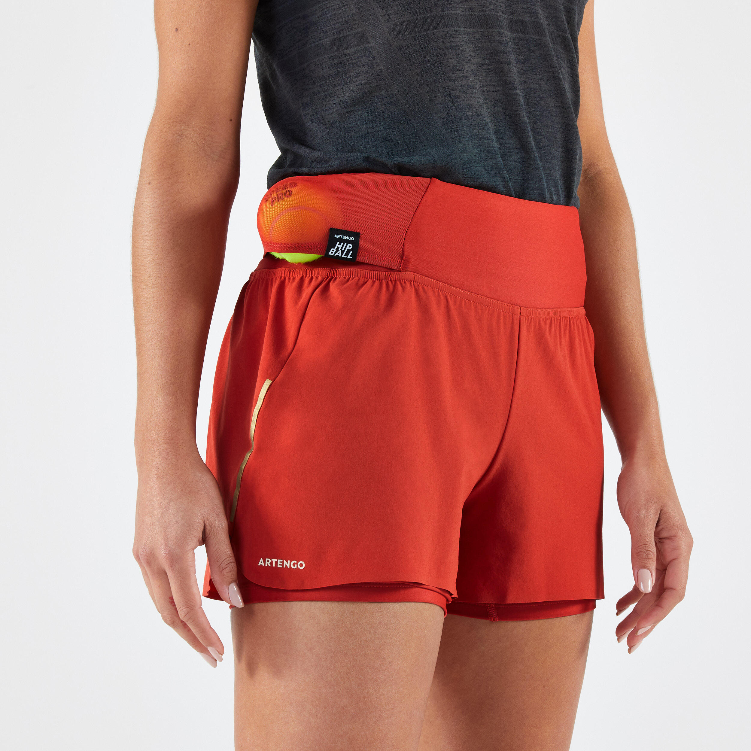 Women's Tennis Dry Hip Ball Shorts - Red 1/5