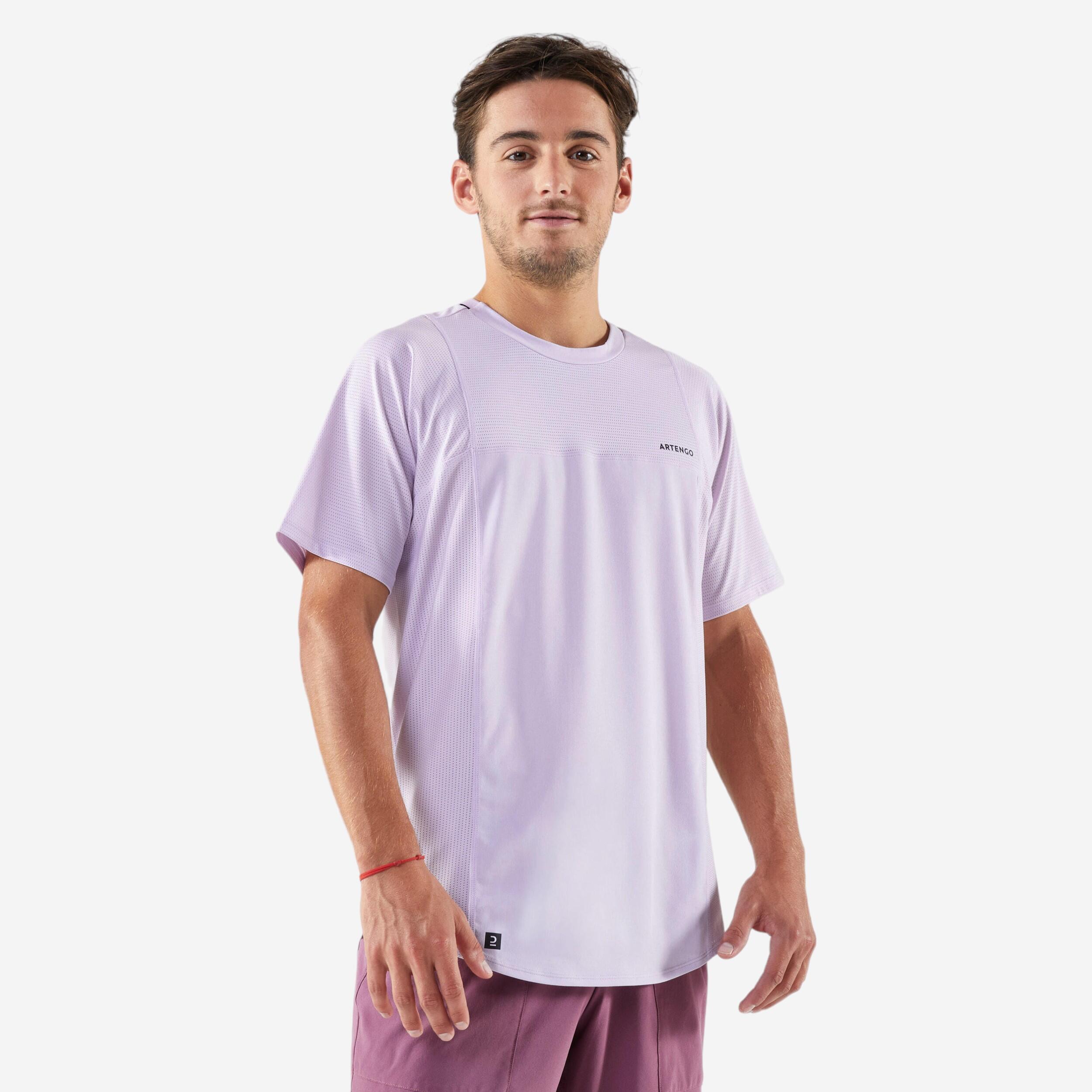 Men's short-sleeved tennis T-shirt - Artengo DRY violet Gaël Monfils