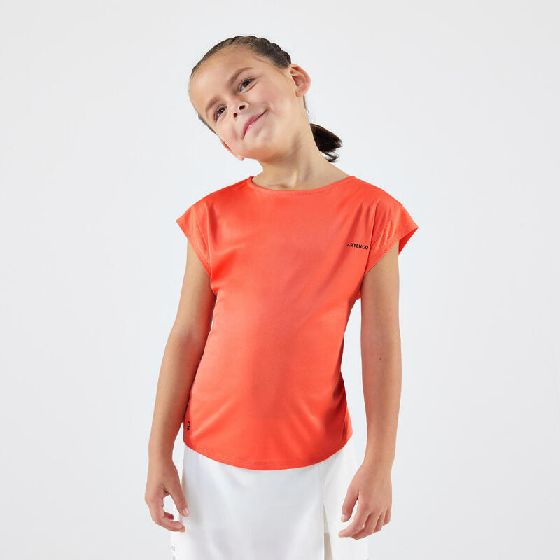 T-shirt tennis bambina SOFT corallo