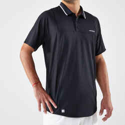 Ανδρικό κοντομάνικο μπλουζάκι πόλο για τένις Dry - Μαύρο