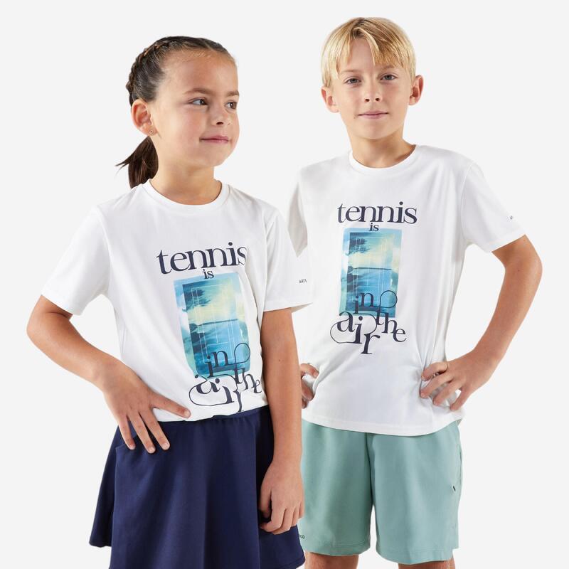 Kinder Tennis T-Shirt - TTS Essentiel weiss - Tennis is in the air