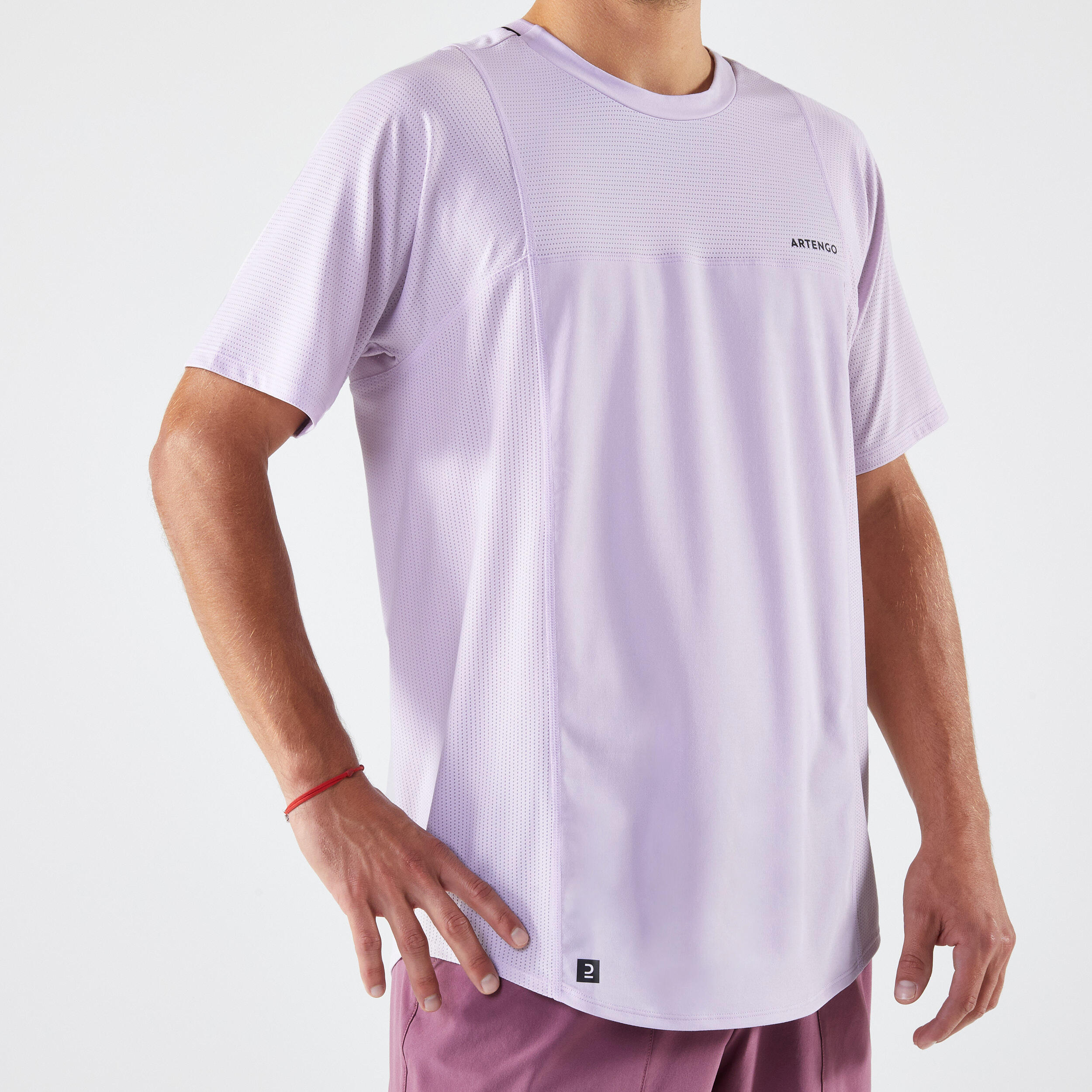 Men's Tennis T-Shirt Short Sleeved Quick Dry Purple