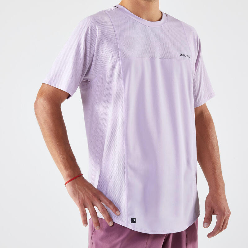 Tennisshirt met korte mouwen voor heren DRY paars Gaël Monfils