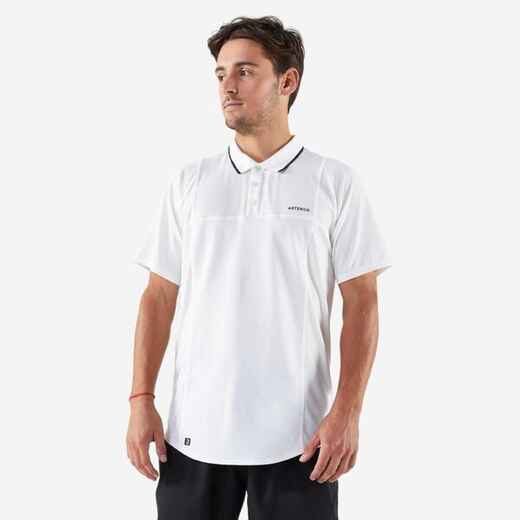 
      Men's Short-Sleeved Tennis Polo Shirt Dry - White
  