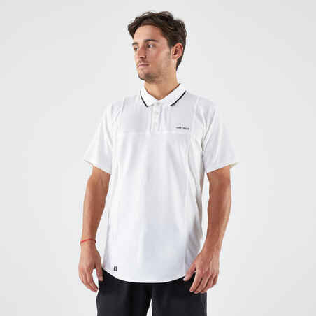Polo majica kratkih rukava za tenis Dry muška bijela