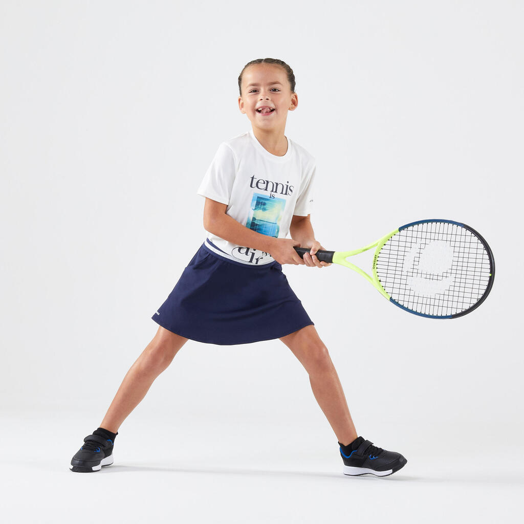 Detské tenisové tričko TTS Essential Tennis is in the Air biele ​