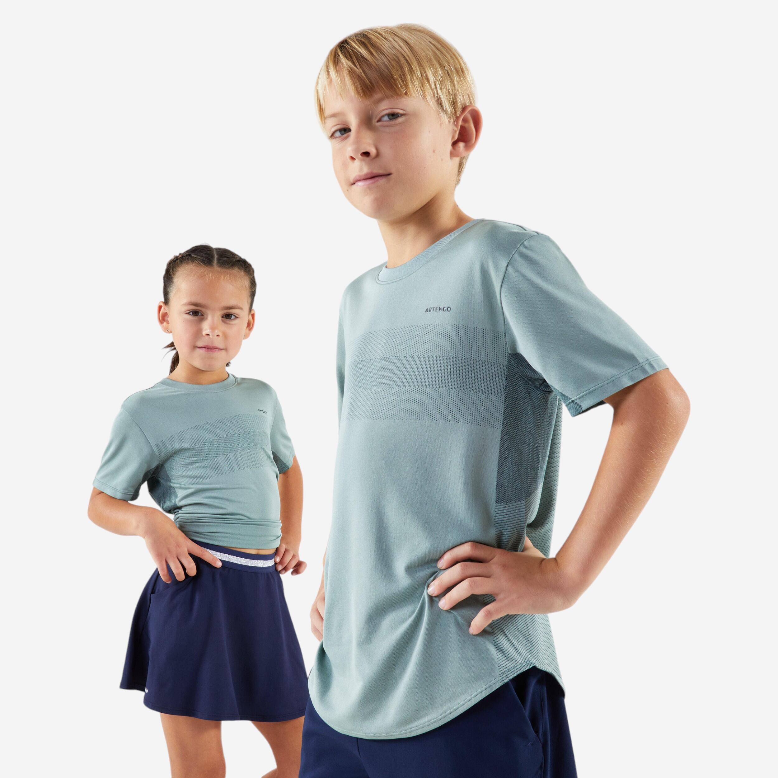 Junior tennis T-shirt - Light frosted green T-shirt