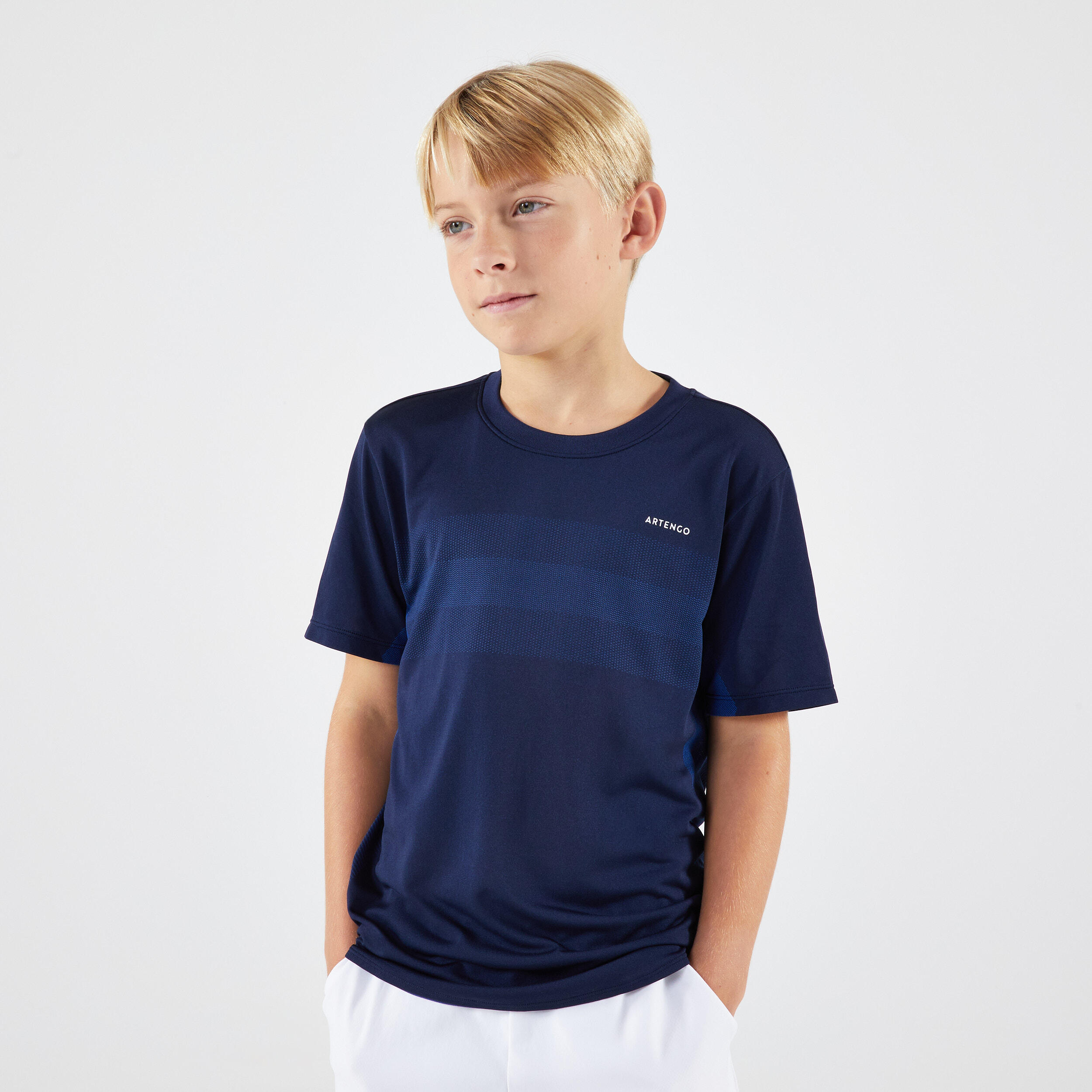 Kids' Tennis T-Shirt Light - Dark Blue 2/6