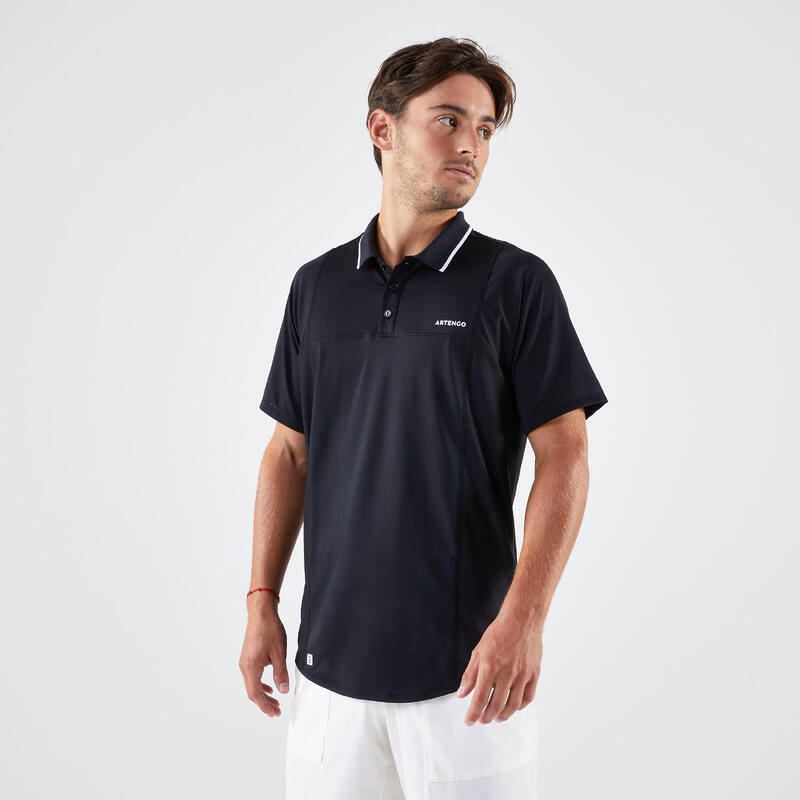 Polo Homme Golf Tennis Manche Courtes Casual Sport T-Shirt, Slim Fit  Vetement Noir