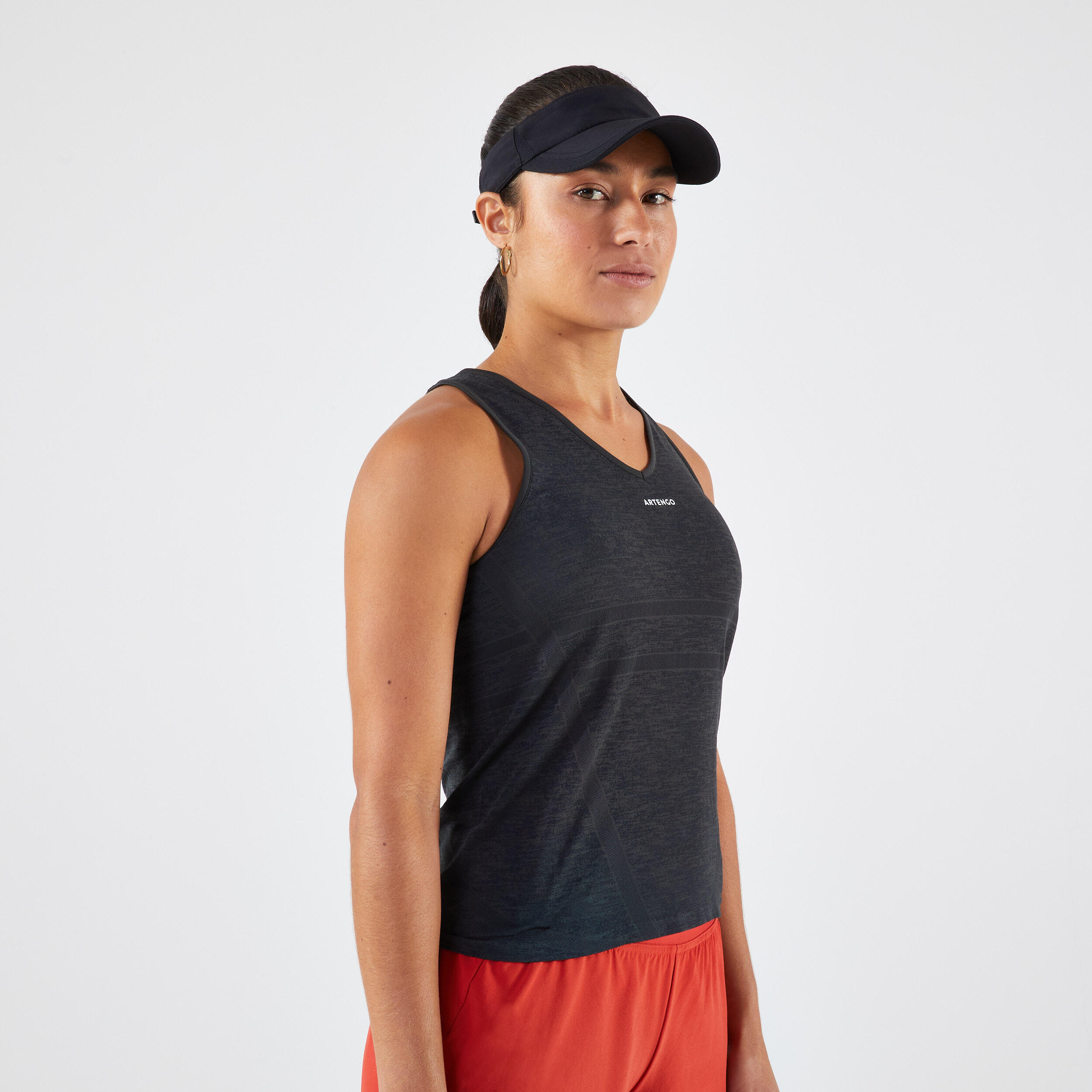 Women's light tennis tank top - TTK Light carbon grey