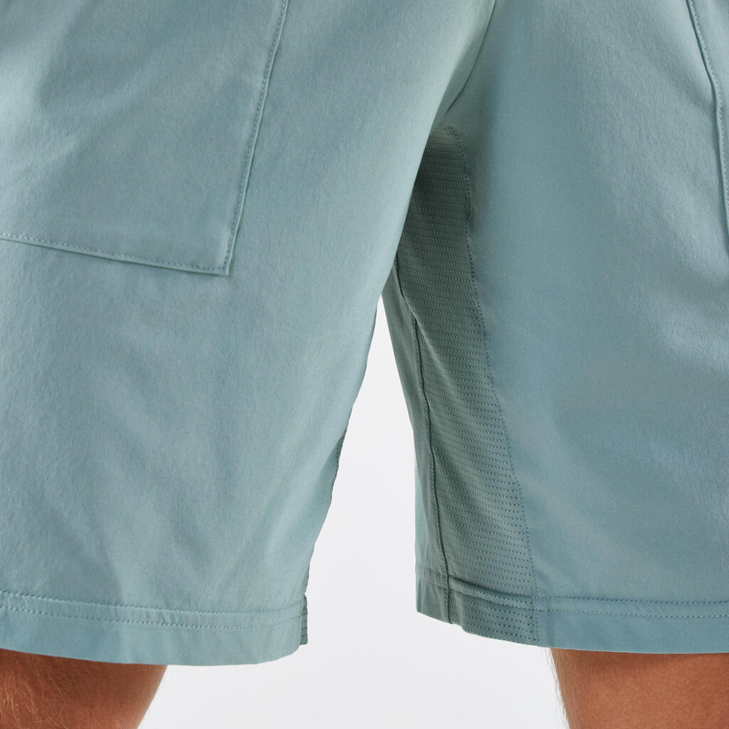 Short de tennis homme respirant - artengo dry vert de gris