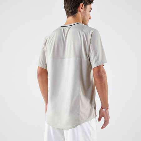 Men's Short-Sleeved Tennis T-Shirt Dry Gaël Monfils - Beige