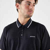 Men's Short-Sleeved Tennis Polo Shirt Dry - Black