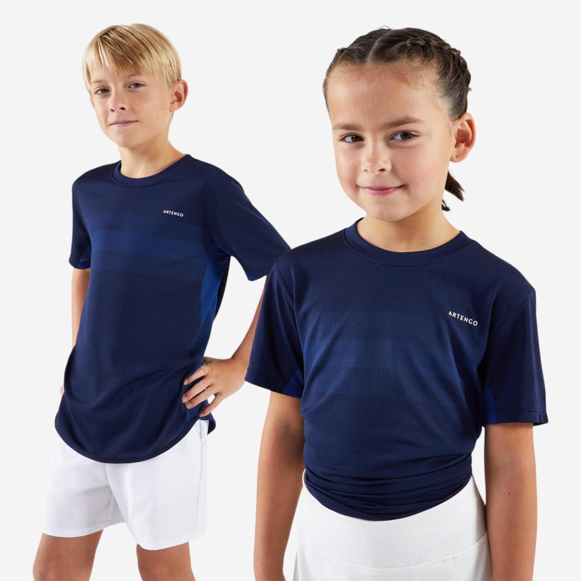 Kids' Tennis T-Shirt Light Dark Blue