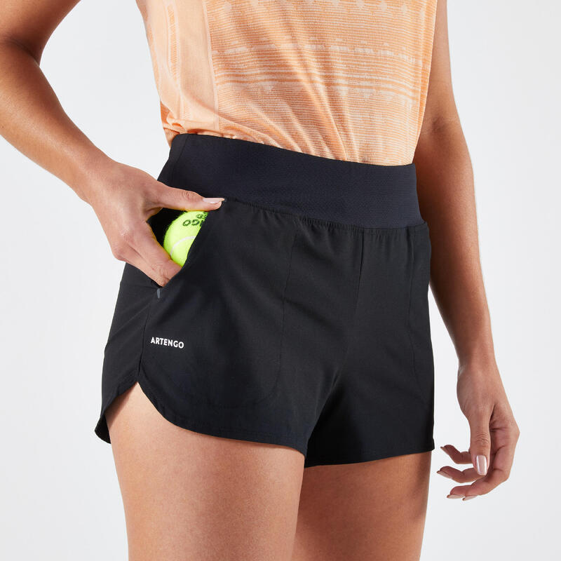 Pantalón corto de tenis Mujer - TSH Light Negro