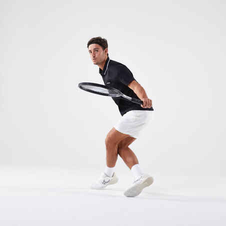 Ανδρικό κοντομάνικο μπλουζάκι πόλο για τένις Dry - Μαύρο