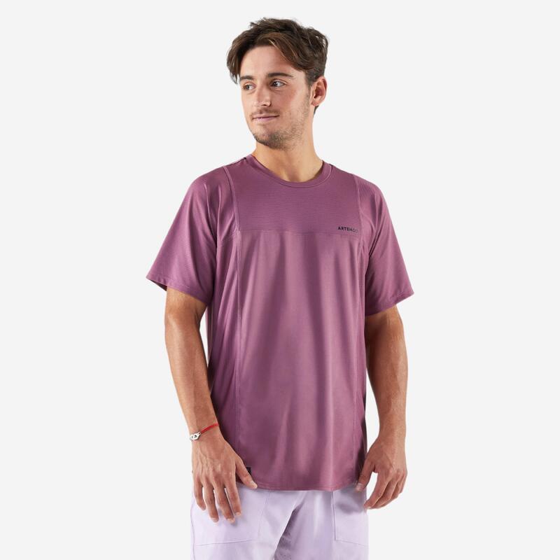 T-shirt tennis manches courtes homme - artengo dry vert de gris gaël monfils