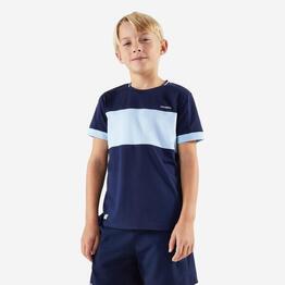 T-shirt de tennis Junior - TTS dry bleu foncé