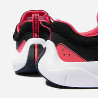 Kids' Lightweight Rip-Tab and Elasticated Laces Shoes Playful Fast - Black/Pink
