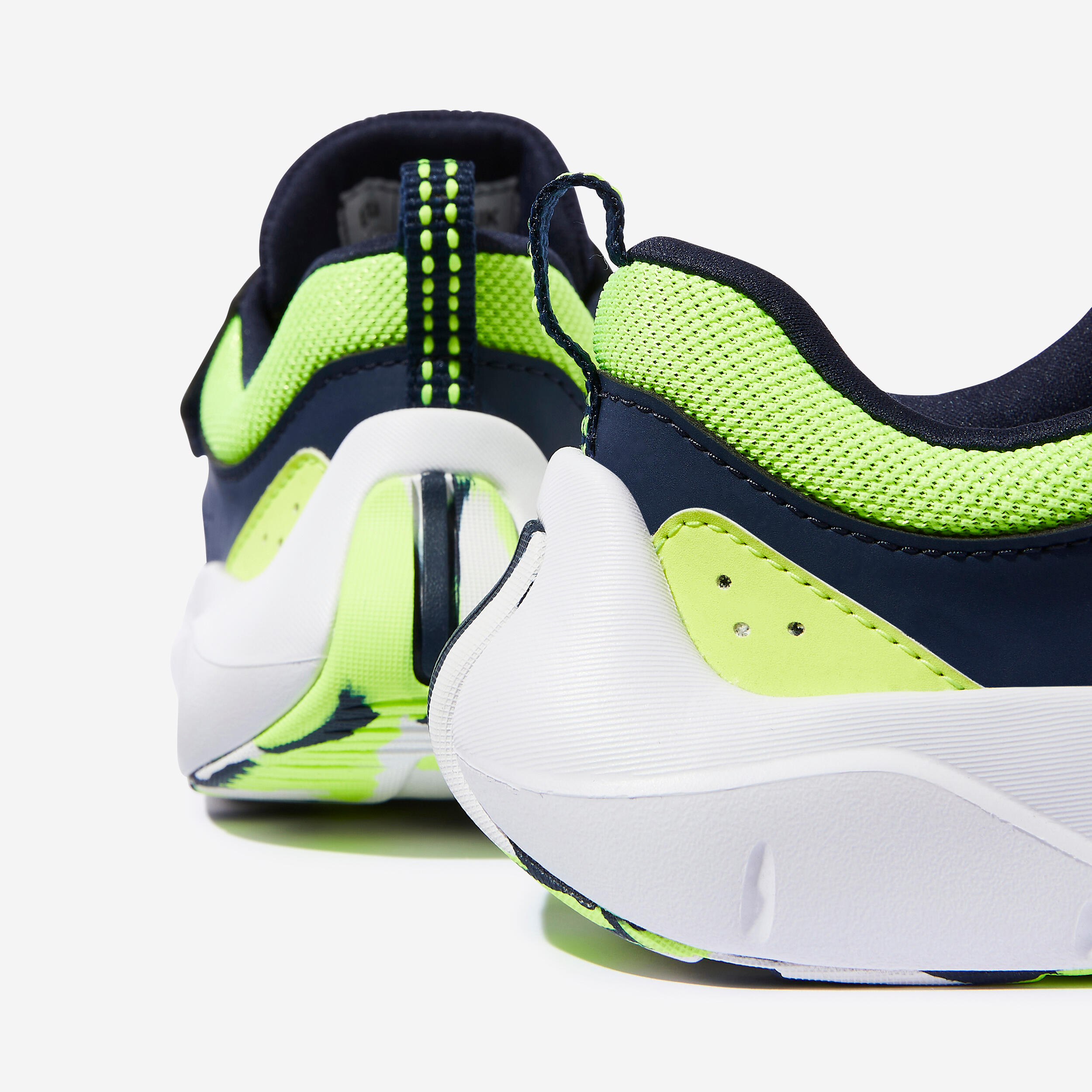 Kids' Lightweight Rip-Tab and Elasticated Laces Shoes Playful Fast - Navy Blue