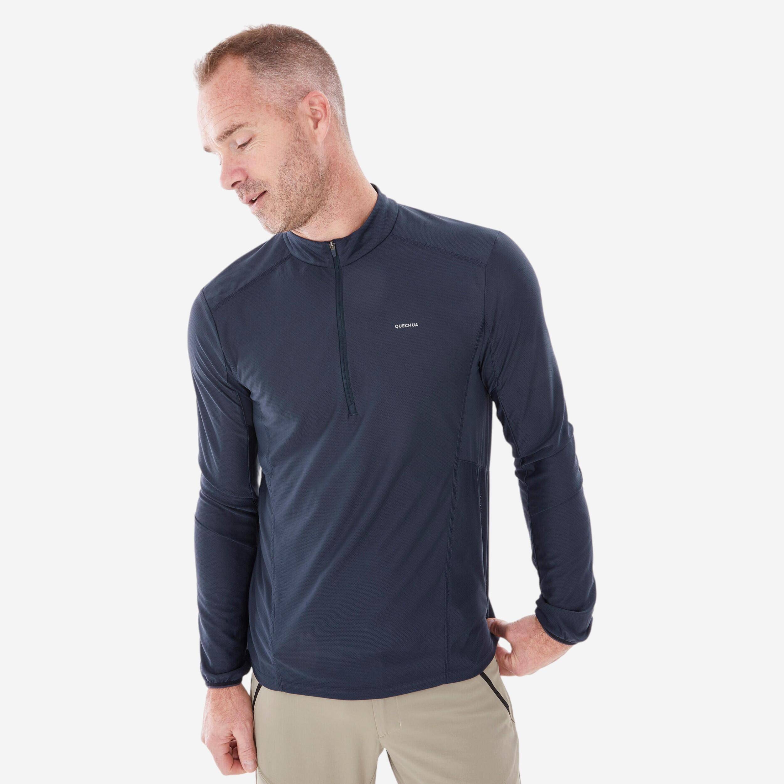 Men Full Sleeve Dry Fit Activewear T-Shirt Dark Blue - MH550 -  1