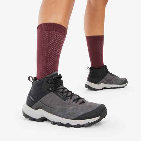Ψηλές κάλτσες Hike 100 - Μπεζ -Lyocell& Λινό- Συσκευασία Χ2 ζεύγη