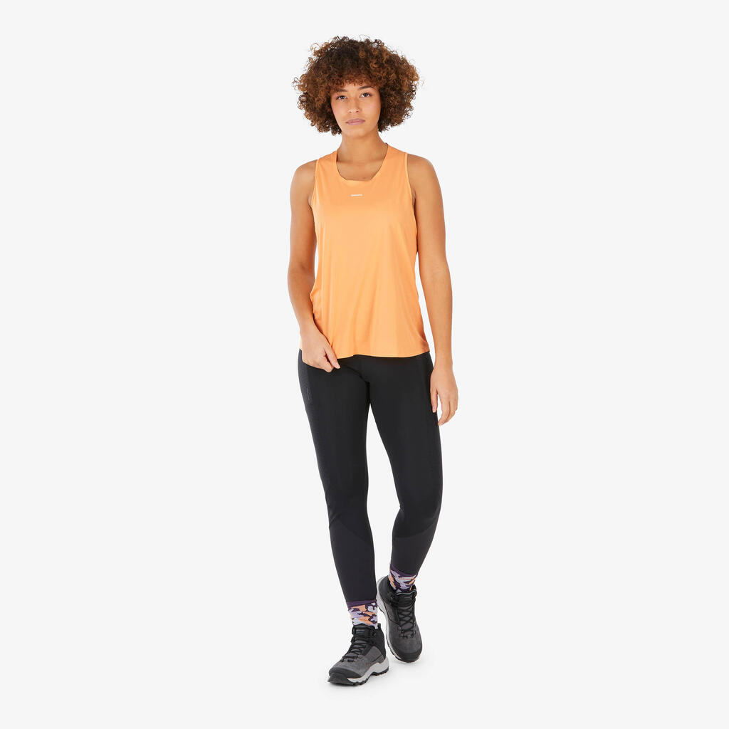 Camiseta esqueleto de senderismo para Mujer Quechua MH500 naranja